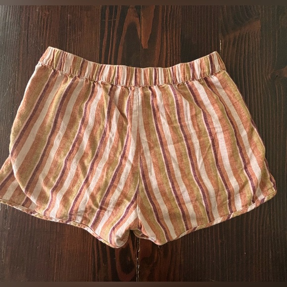 Madewell | Linen-Cotton Pull-On Shorts | Rainbow Stripe | Women’s Size Small - Picture 7 of 13